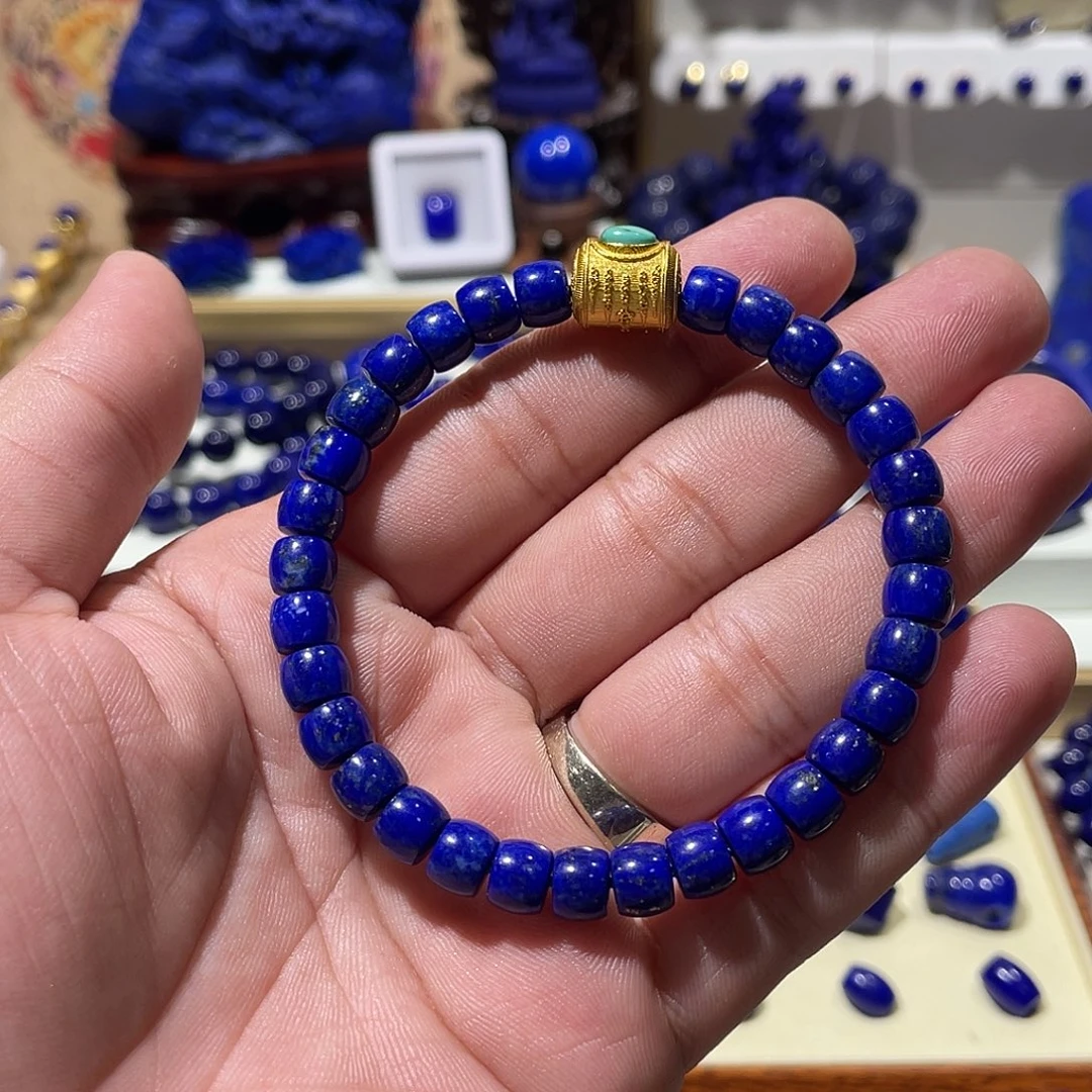 青金石未镶嵌开播福利！7mm精工直切手串