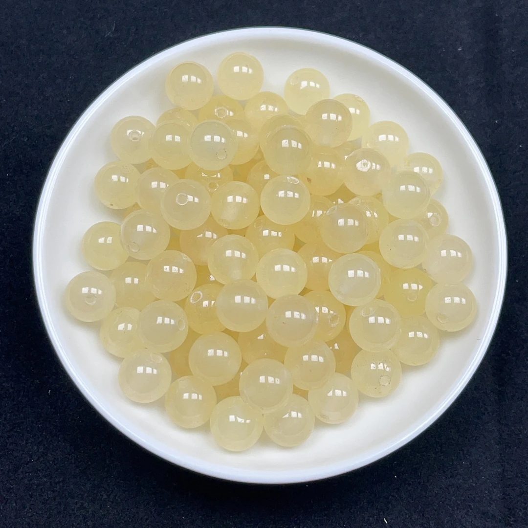 和田玉蜂蜜水圆珠N256卡6mm散珠30颗