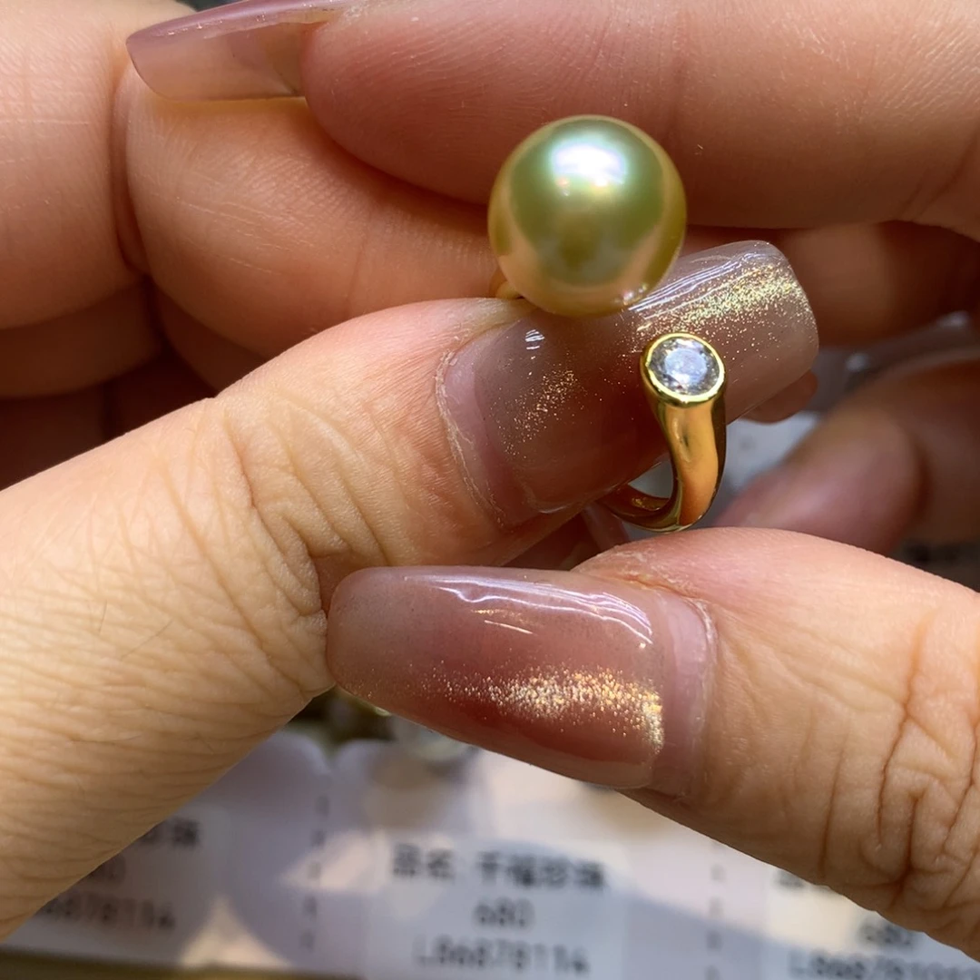 银S925镶嵌戒指海水珍珠