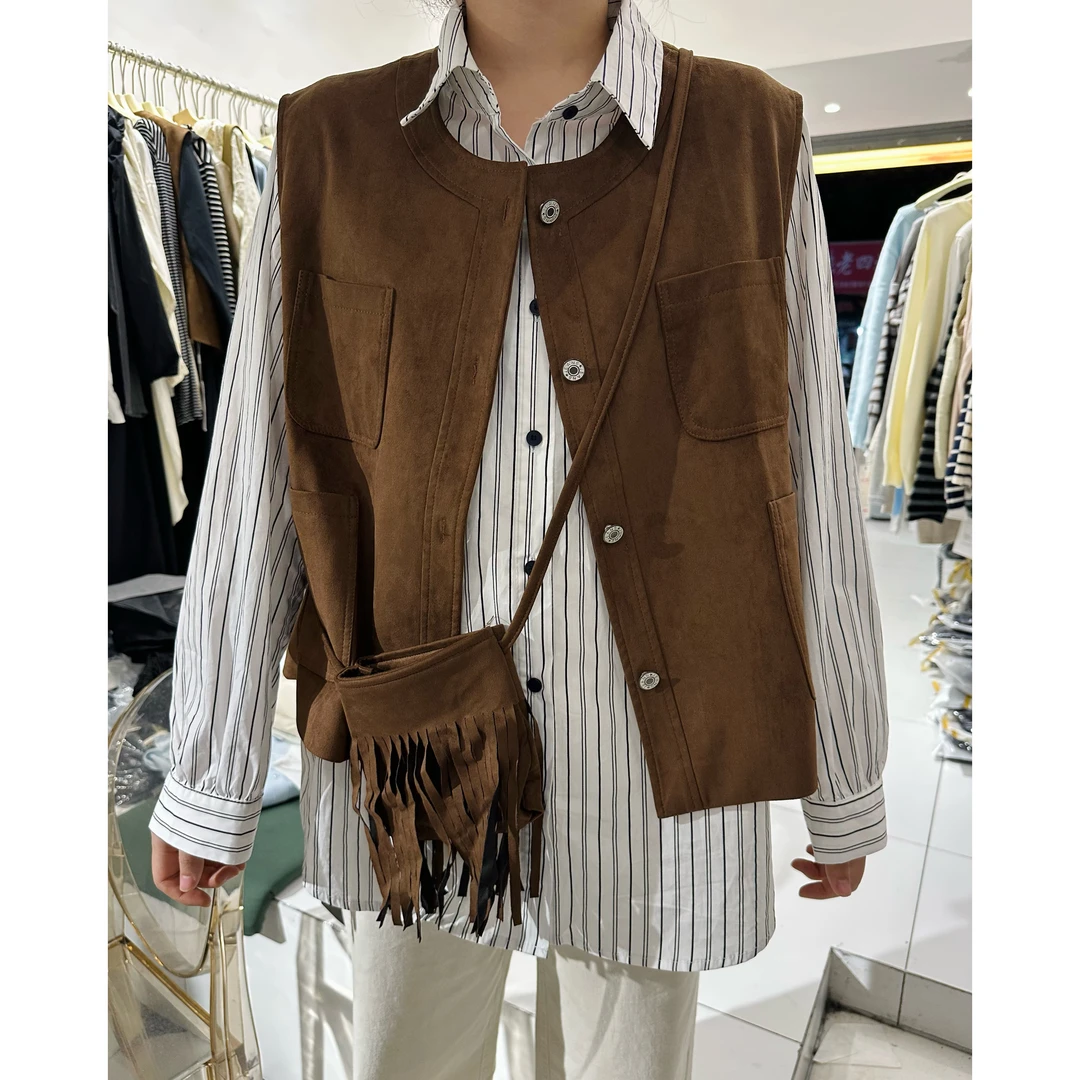 【实体店高品质】孕妈妈马甲衬衫三件套高品质复古气质时尚
