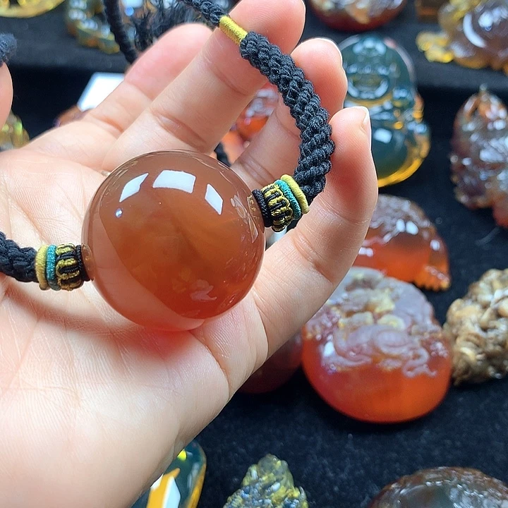 琥珀未镶嵌裸石蜜蜡单珠尺寸卡33*