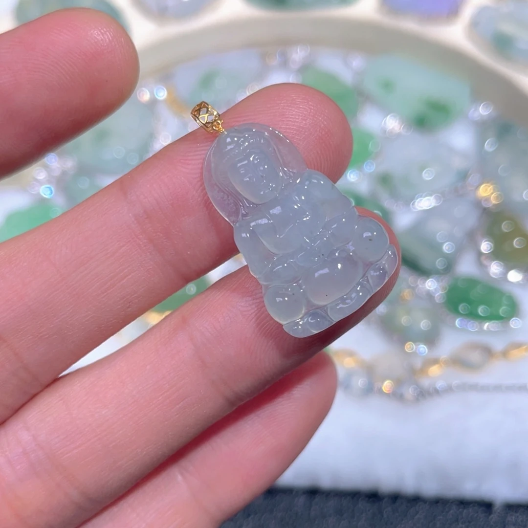 颈饰18K金镶嵌翡翠翡翠