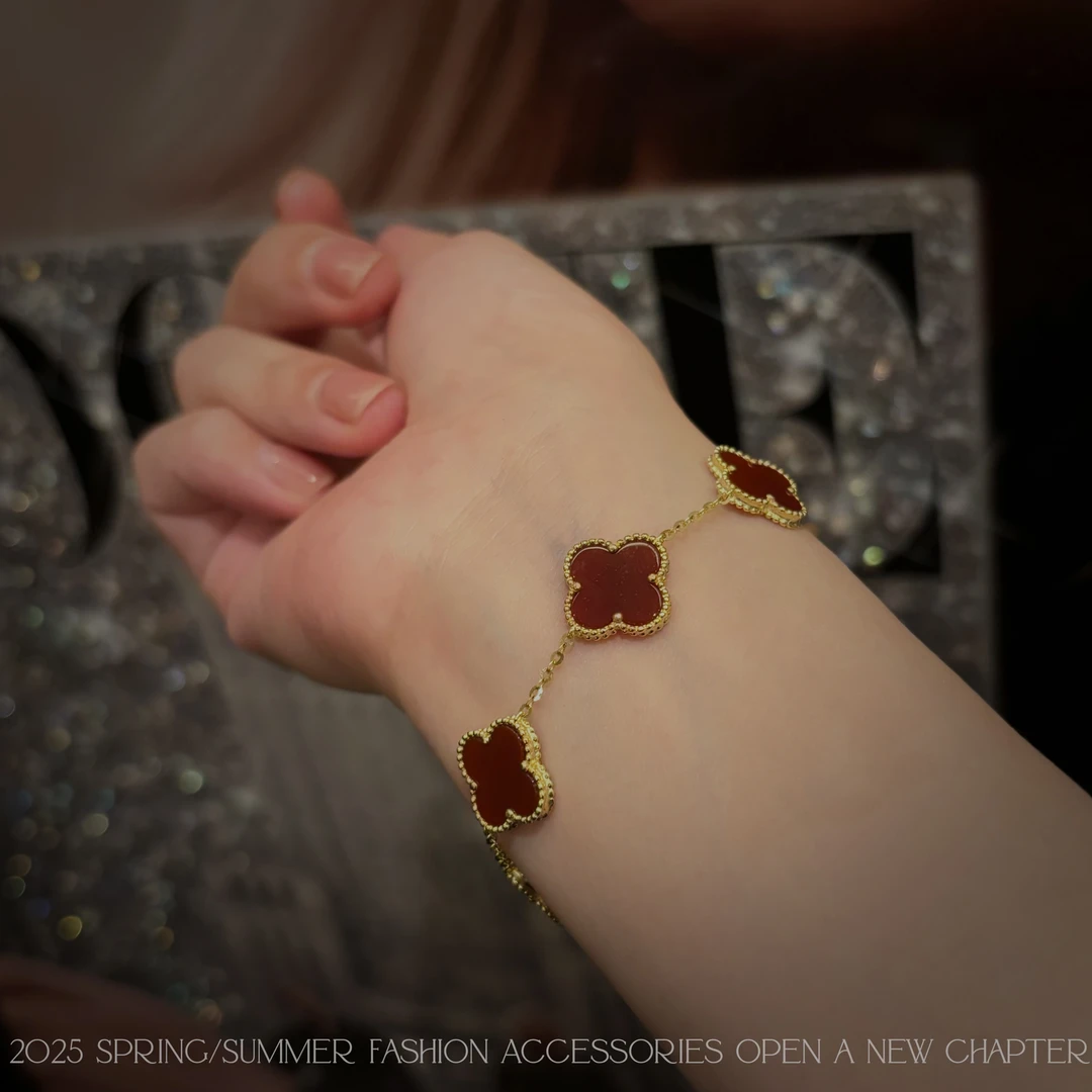925银手链 镀k金 2025款C5270【红色四叶草】Jeannie zoo 手链