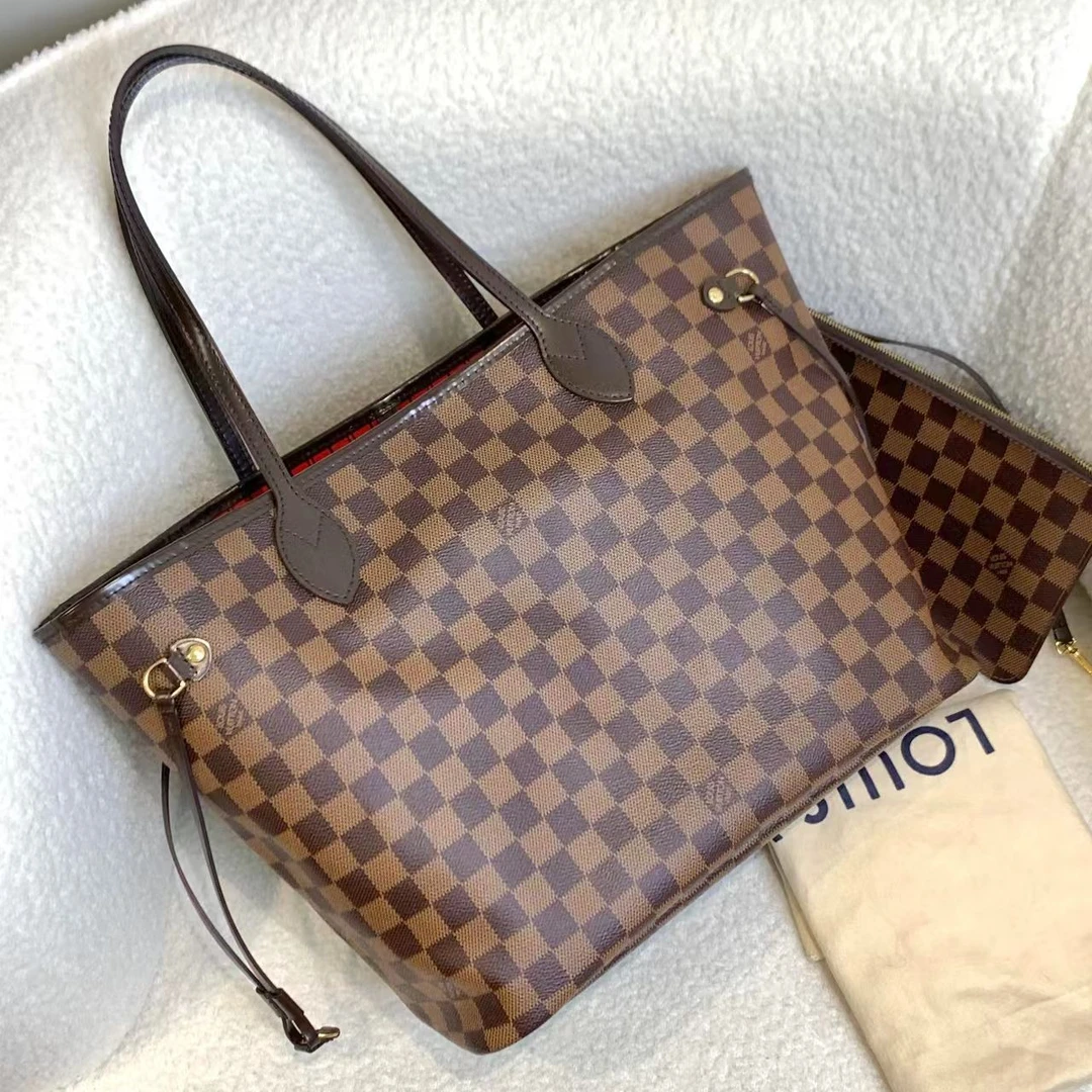 99新 LouisVuitton/路易威登 壹臻/棕棋盘格neverfu中号 87369964