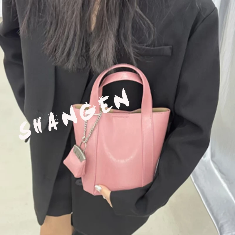 【尚恩CC】SK-62624-1-玫瑰粉22*15*19轻奢时尚女士新款手提斜挎包
