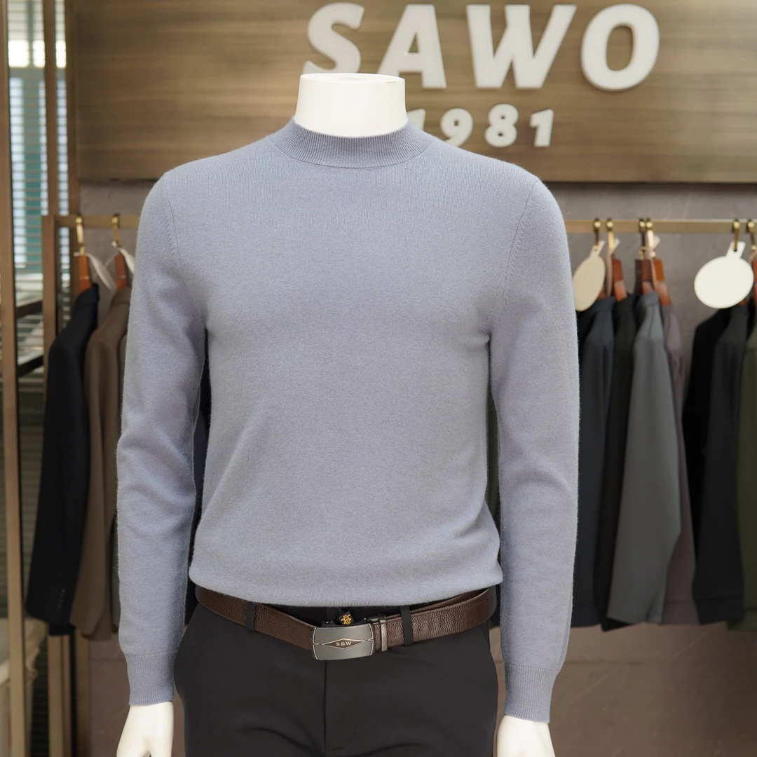 飒沃HS1192004 蓝灰色羊毛衫