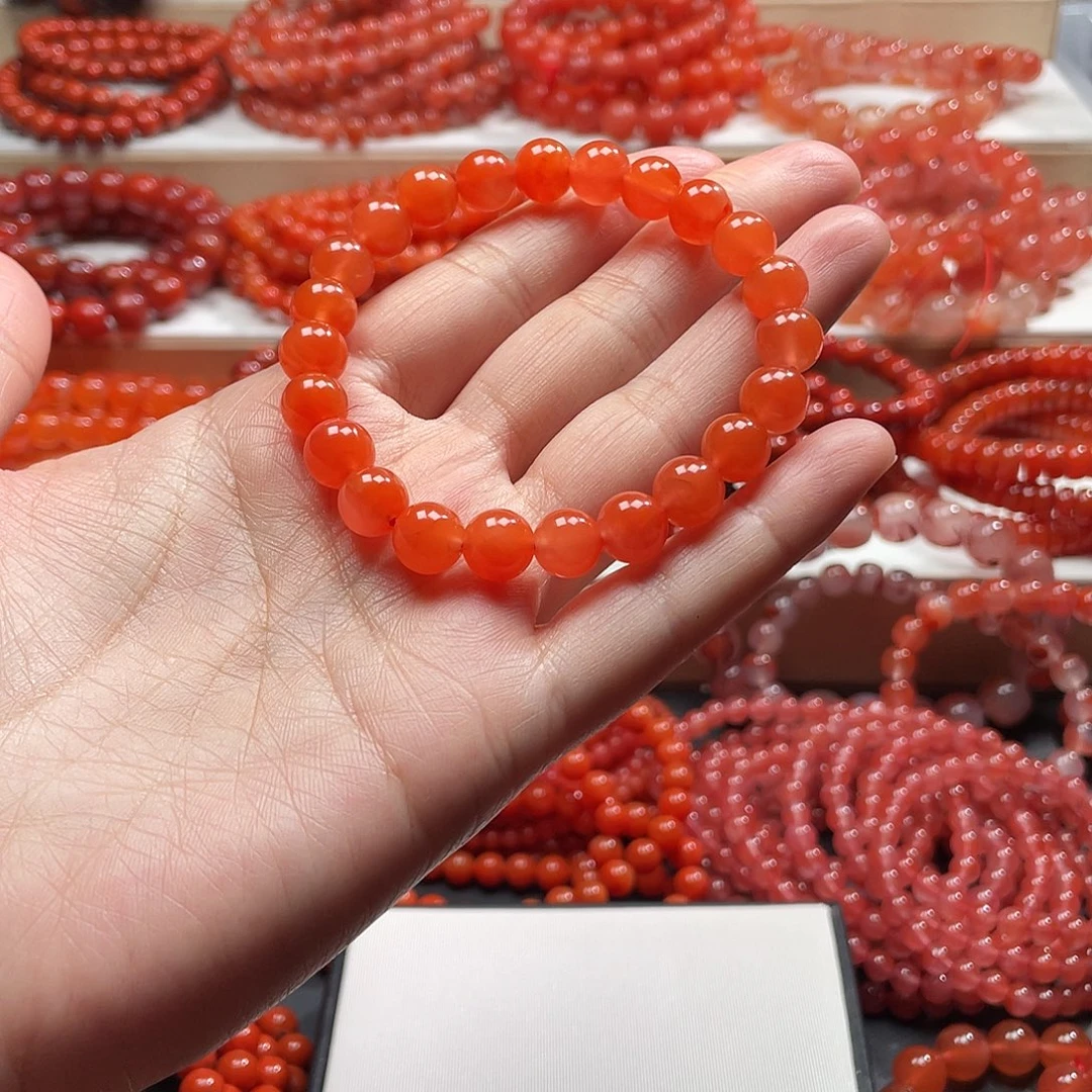 s***喽南红玛瑙未镶嵌手链