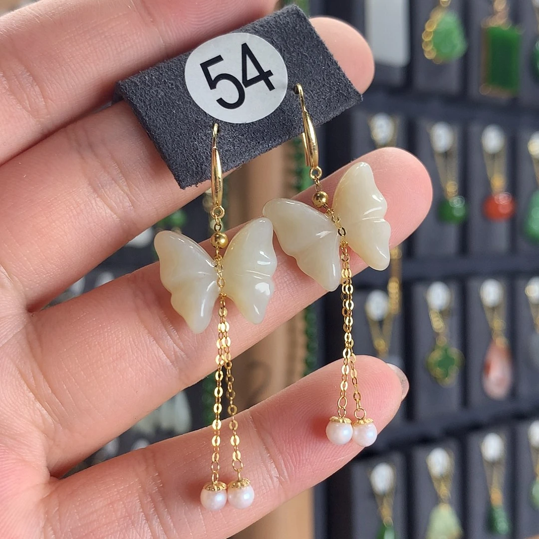 和田玉18K金镶嵌颈饰54