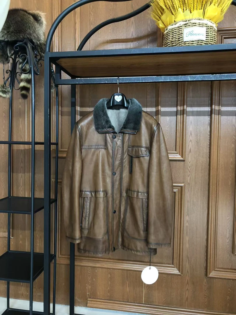 01中长款男士外套男款潮流复古冬款