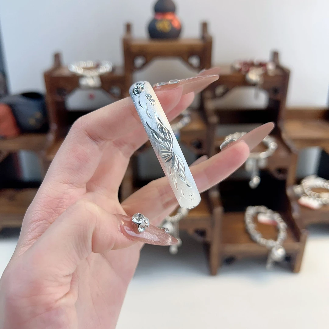 足银手镯 910莲花心经手镯