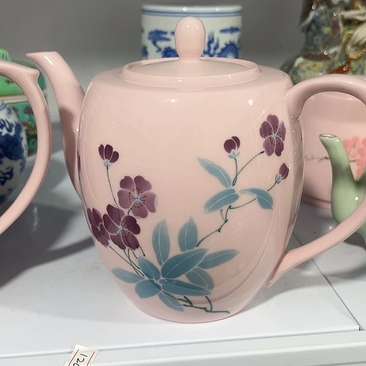 青*景德镇手工手绘茶壶一个