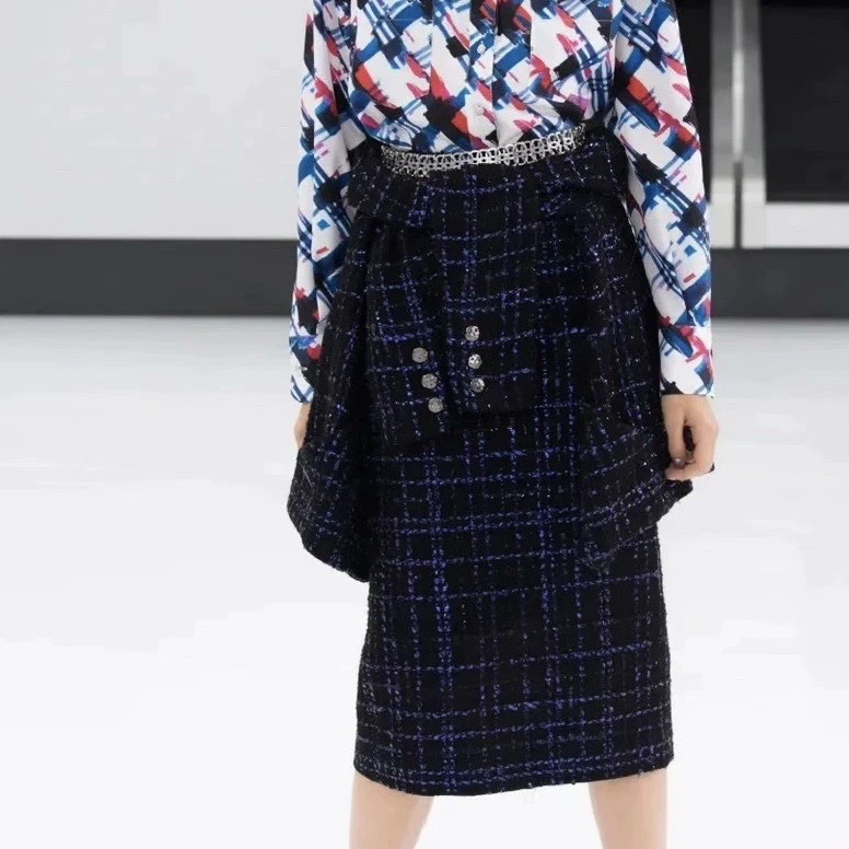 99新 Chanel/香奈儿 A100195/亮片紫色半身裙/尺码38
