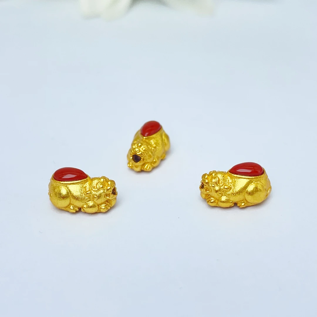 【萌宝饰品】B855天然玛瑙貔貅古法简约DIY配件约6*11mm 多样性发货