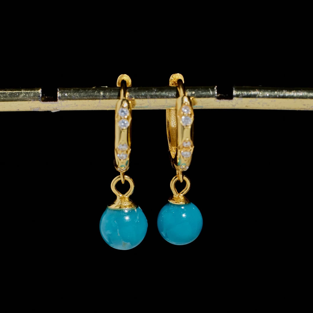 【歪歪】霜华*美松圆珠耳饰（卡5-6）N2286