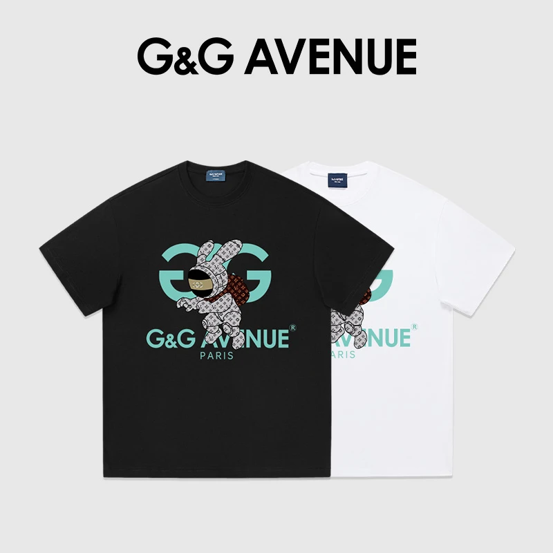 法国G&G AVENUE轻奢潮牌夏季新款印花短袖T恤男女同款-GT2511008