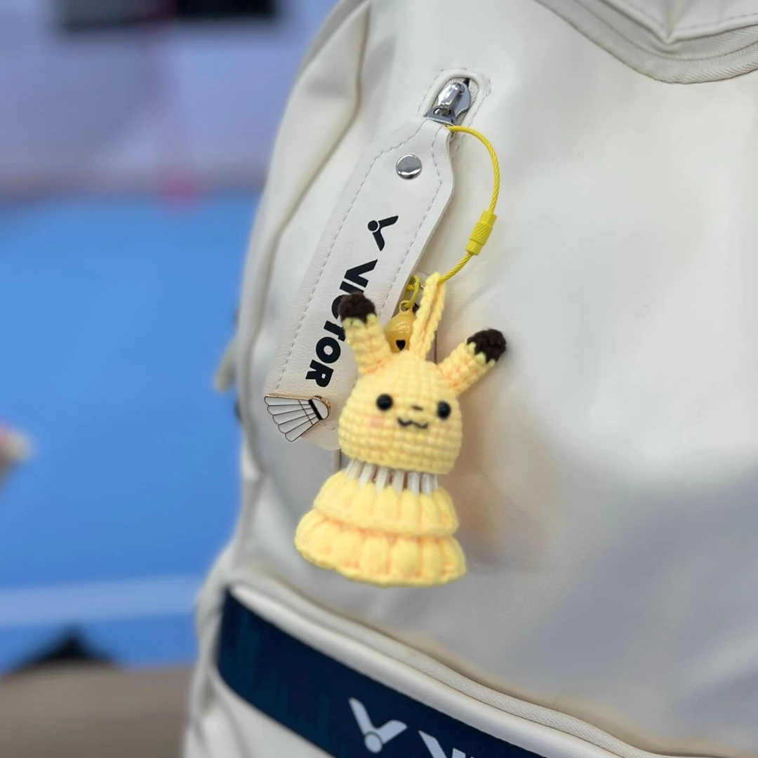 【成品】皮卡丘羽毛球手工编织挂件羽毛球编织挂件装饰羽毛球挂件