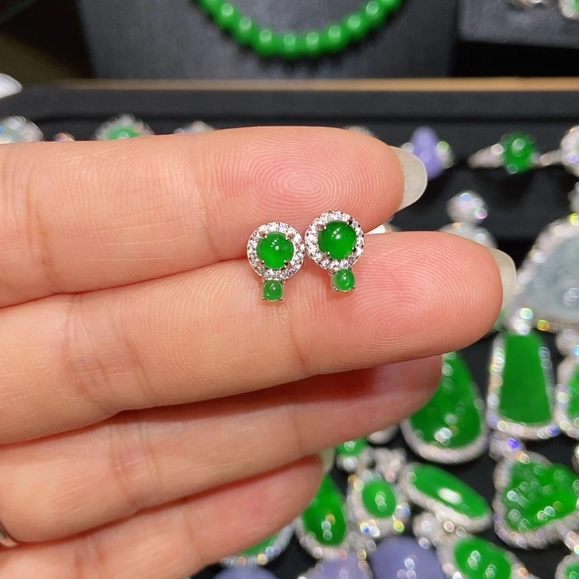 【闪购商品】翡翠耳饰未镶嵌天然翡翠