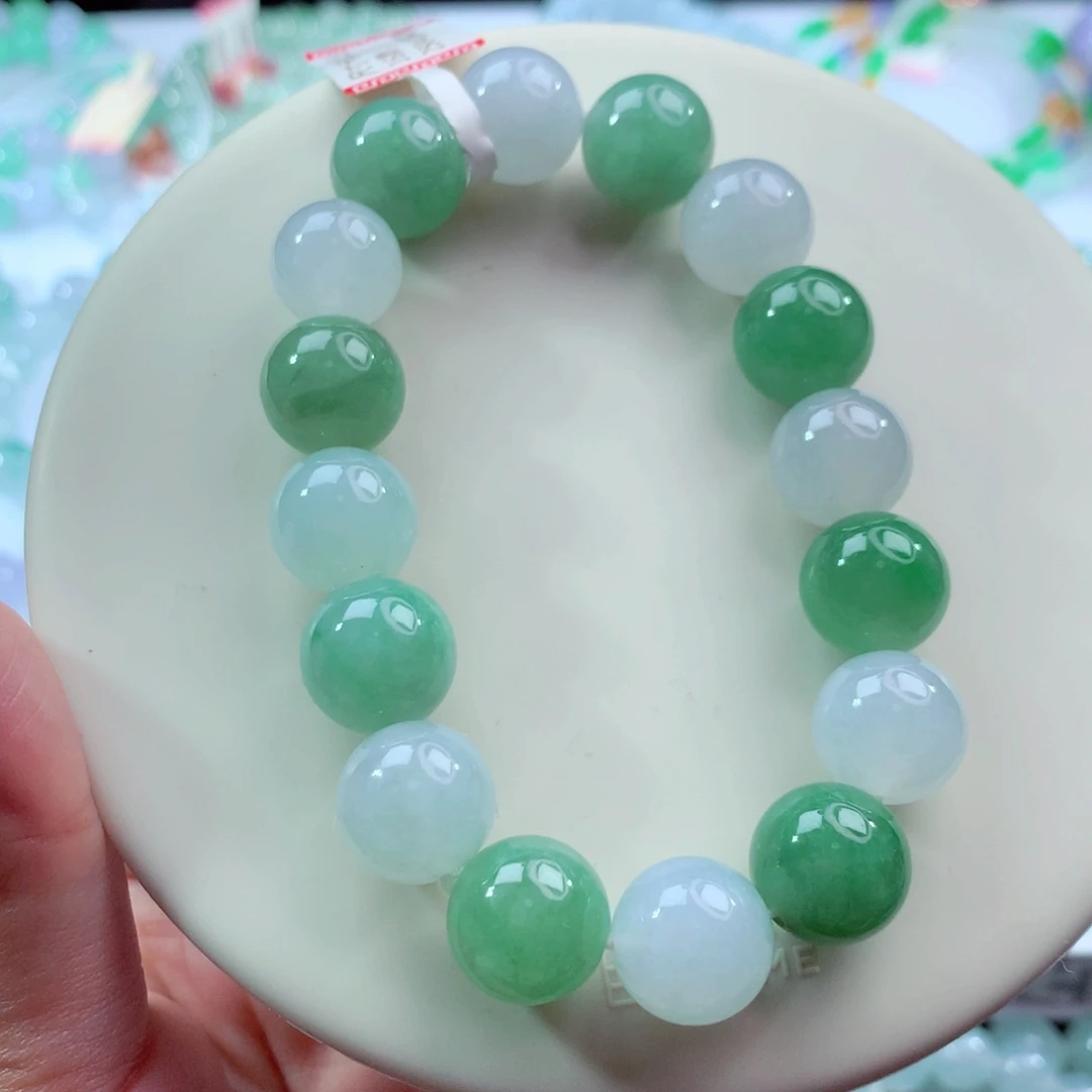 翡翠未镶嵌手链卡12.5-12.8