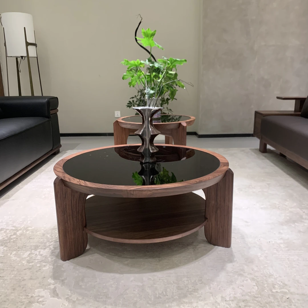 JH1717#实木乌金木茶几乌金木客厅储物茶桌现代简约茶几