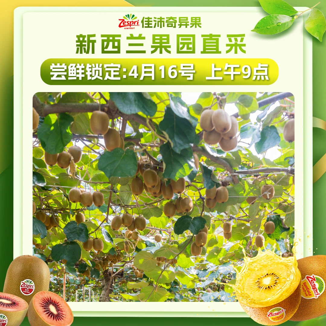 【点击预约】4月16号早9点，CI姐X佳沛溯源专场直播奇异果