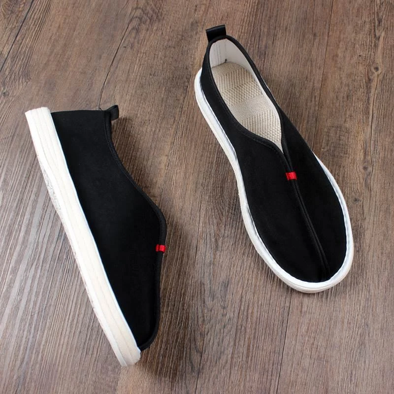 老北京布鞋男透气圆口手工千层底老式中国风覆古居士中式软底僧鞋