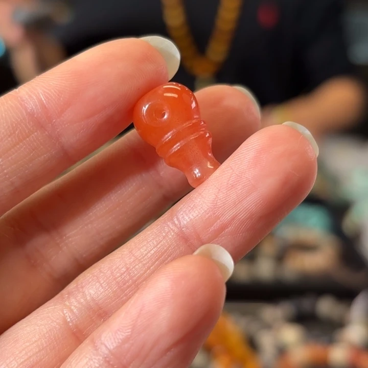 虚***竹南红玛瑙未镶嵌颈饰南红