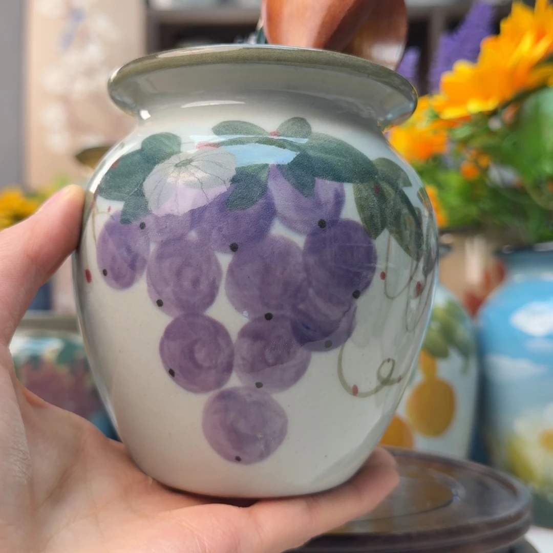 缸景德镇纯手绘花瓶摆件无孔