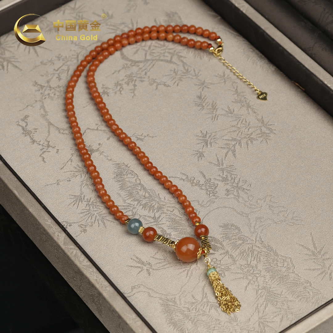 【中国黄金】 矜鸿 | 南红*项链*S925银镶嵌-X2879-格