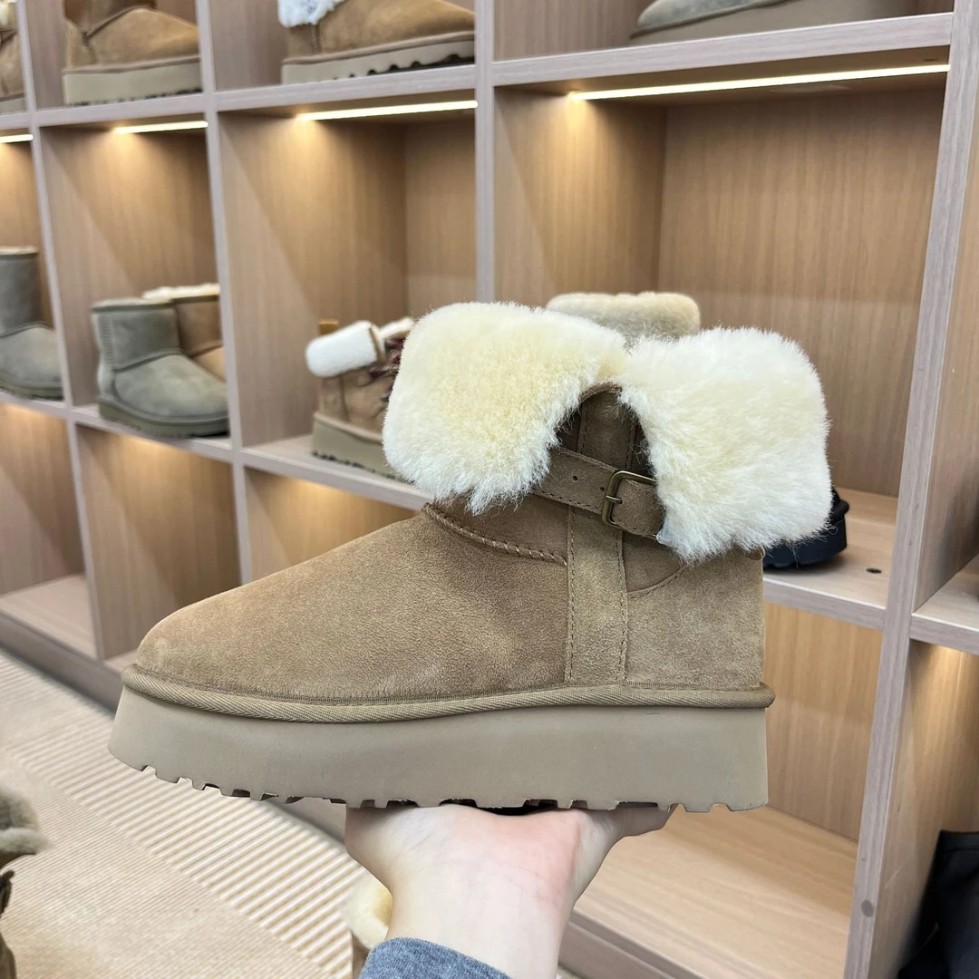 【骑士靴全新未拆封】秋冬桑坡雪地靴羊皮毛一体时尚百搭短/中筒