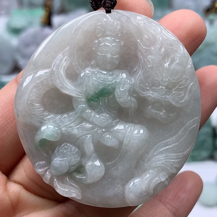 翡翠未镶嵌颈饰玉龙观音福利