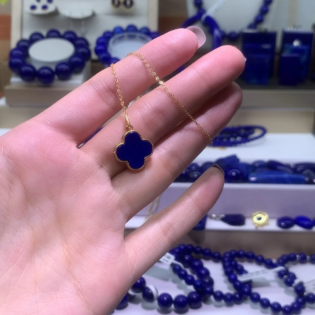 青金石合金天然原矿项链