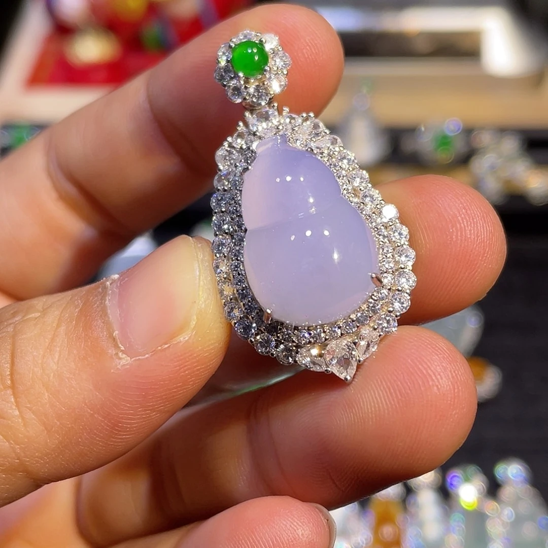 翡翠银S925镶嵌吊坠(不含链)