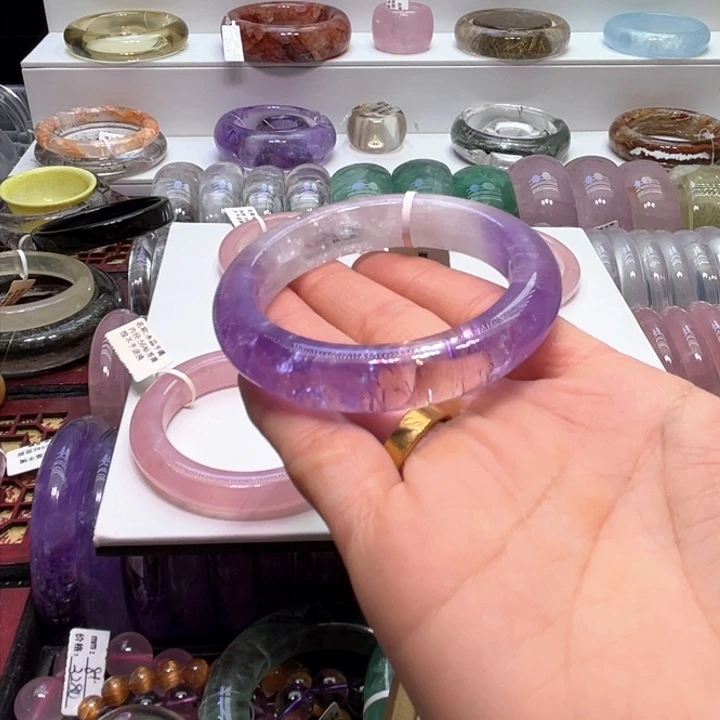 水晶手镯未镶嵌53.7口