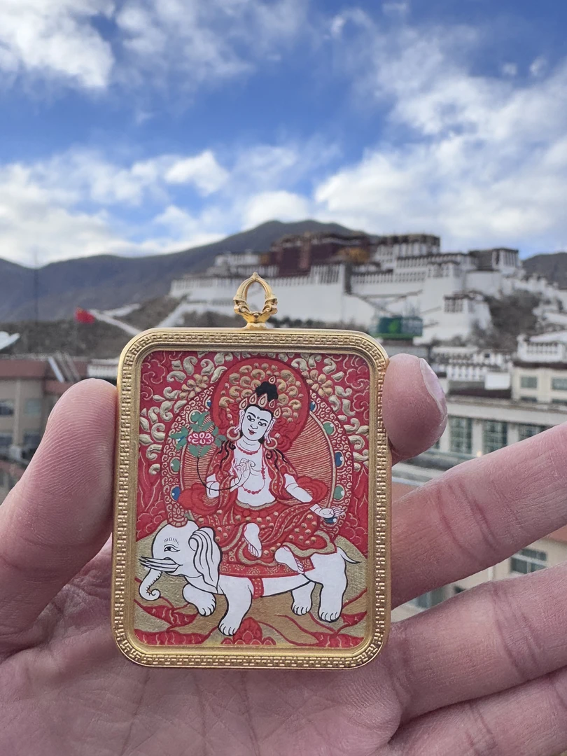 纯手绘唐卡4×5红金八大守护精工满绘纯矿物颜料拉萨直发