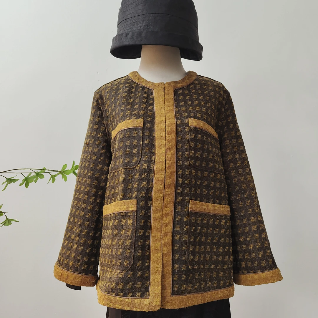 100姆米双面穿柞蚕丝长袖小香风重磅双穿外套