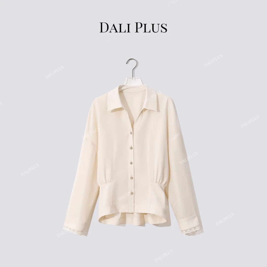 DALI PLUS“收腰感衬衫”气质V领长袖衬衫-D5SS7284