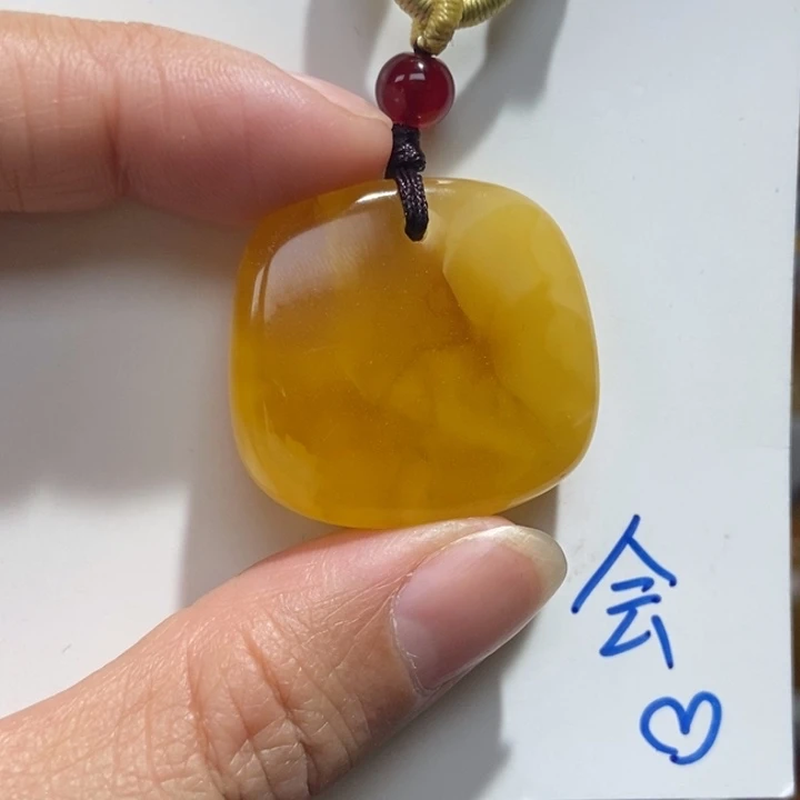 定制琥珀未镶嵌琥珀蜜蜡吊坠项链