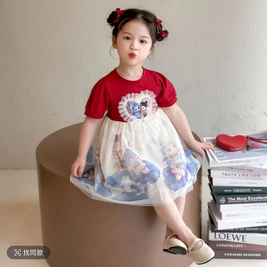 女宝宝夏季哪吒敖丙网纱裙2025新款夏装女小童女孩公主连衣裙潮