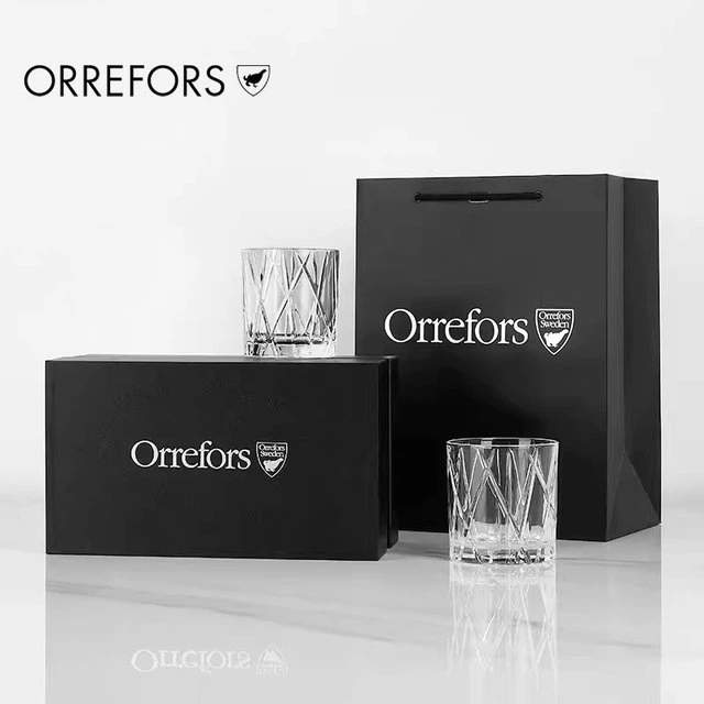 orrefors水晶杯city威士忌杯礼盒洋酒杯轻奢高级感古典杯酒樽套装