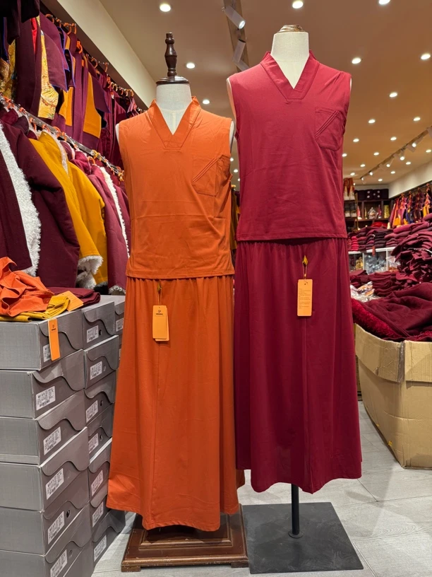 僧服V领背心，内裙一套