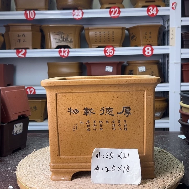 紫砂花盆蛇年大吉