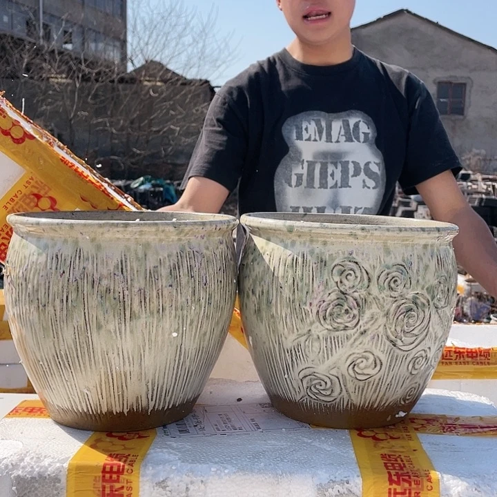 宜兴紫砂粗陶花盆