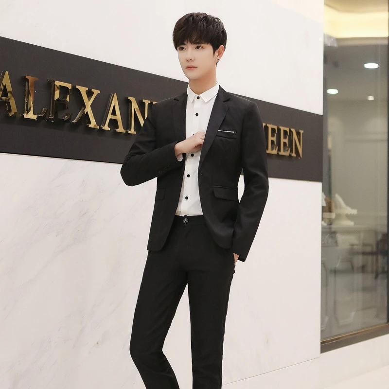 2025套装男士三件套修身商务正装薄款西装时尚礼服西服套装男2025