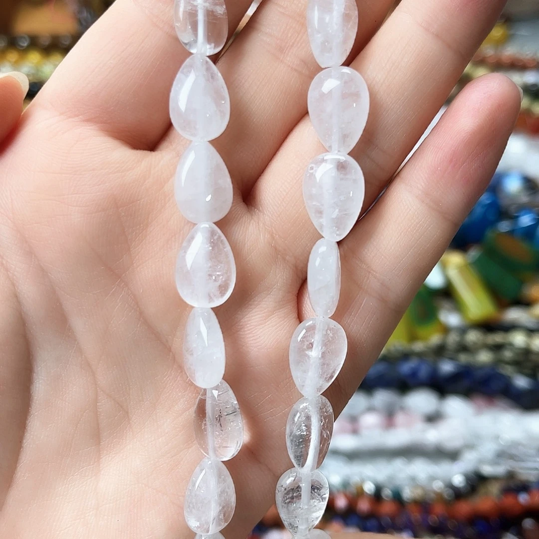玛瑙/玉髓未镶嵌珠宝半成品白水晶水滴一条