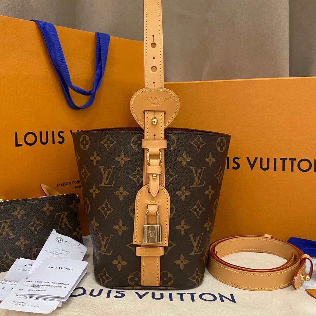 99新 LouisVuitton/路易威登 All in bb水桶包芯片款包身轻大容量