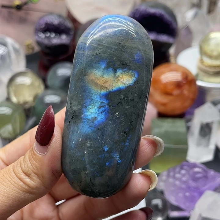 珠宝半成品未镶嵌水晶64灰月光把玩长7.7宽3.3厚2.2