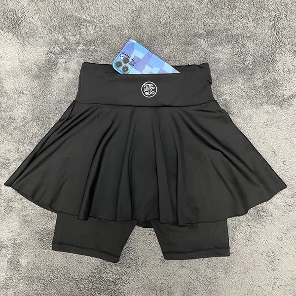 【断码亏米清】不卷边不磨大腿2个口袋跑步速干假两件五分裙裤8551