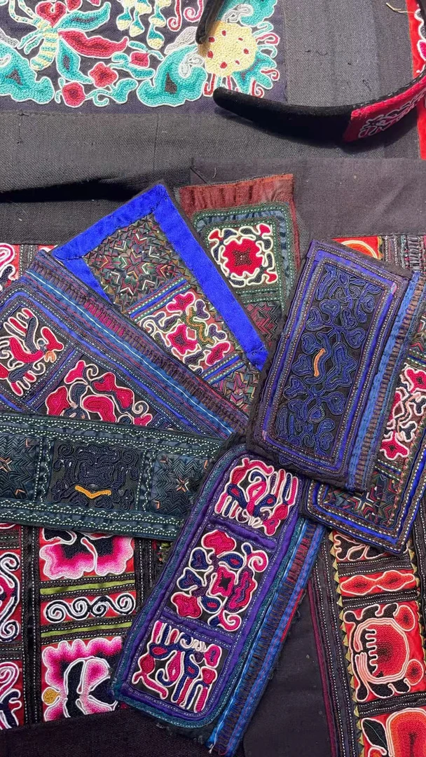 贵州苗族非遗纯手工民族风精美苗绣老绣片