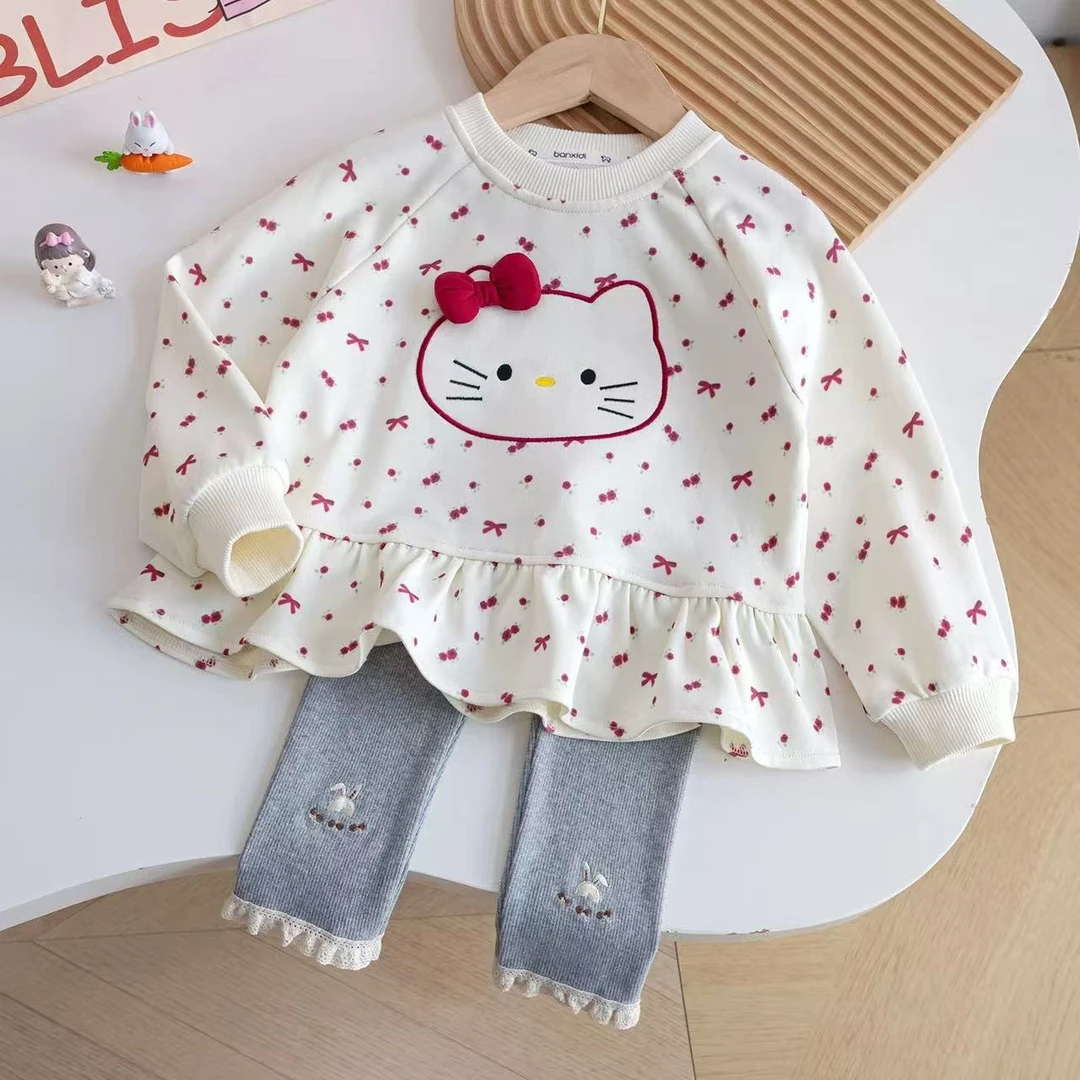 女童新款2025秋季可爱套装儿童卫衣打底裤洋气宝宝休闲潮流两件套
