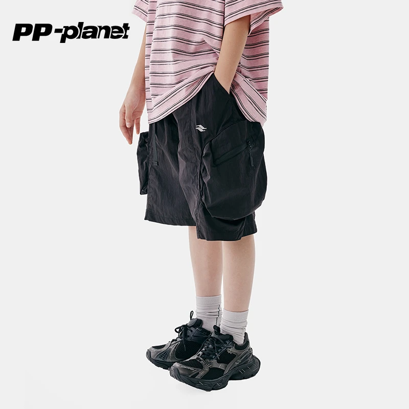 PP星球儿童工装短裤夏季薄款裤子2025新款男孩中大童休闲五分裤潮
